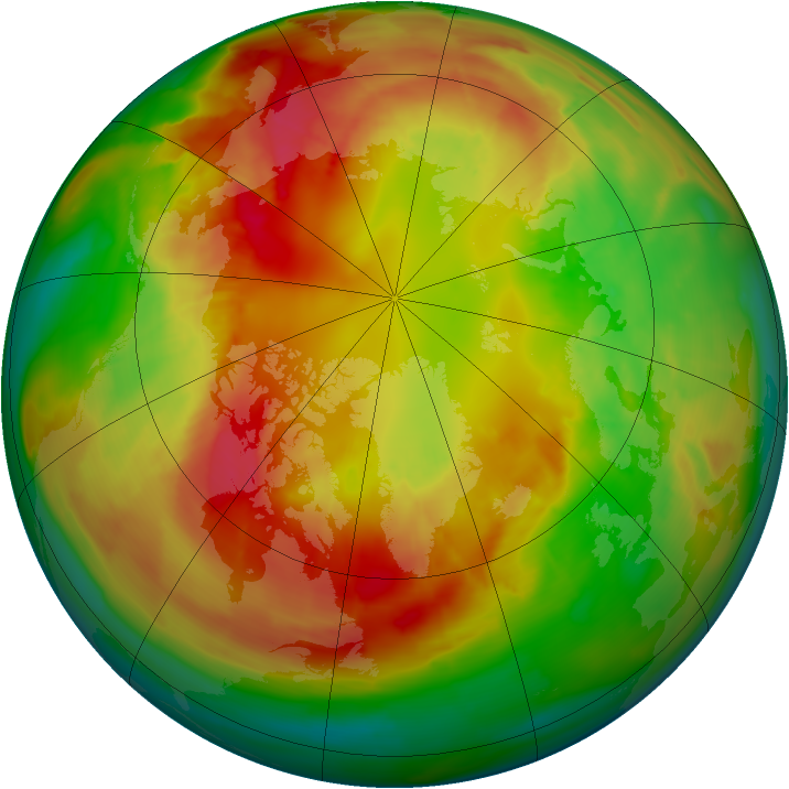 Arctic ozone map for 28 February 2015